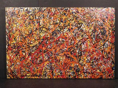 Jackson Pollock Red Yellow Orange And Black Drip