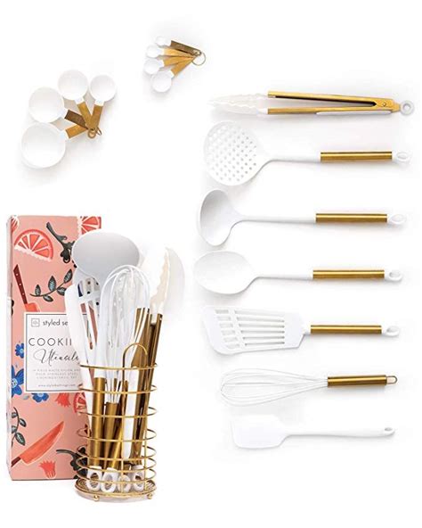 Amazon.com: STYLED SETTINGS White and Gold Cooking ...