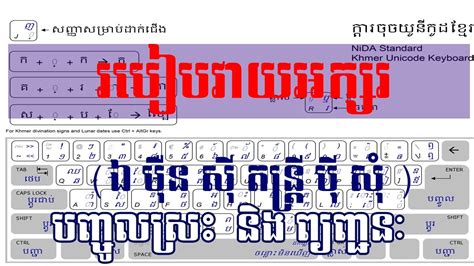 រៀនកុំព្យូទ័រ ការសរសេរខ្មែយូនីកូដ How To Type Khmer Unicode Part2