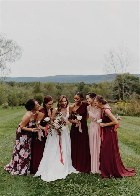 Rose Gold And Burgundy Audreys Farmhouse Wedding In Wallkill New York