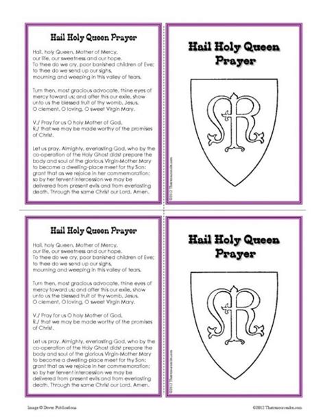 Hail, holy queen, mother of mercy, hail, our life, our sweetness, and our hope! Hail Holy Queen Prayer Learning Card Set ...