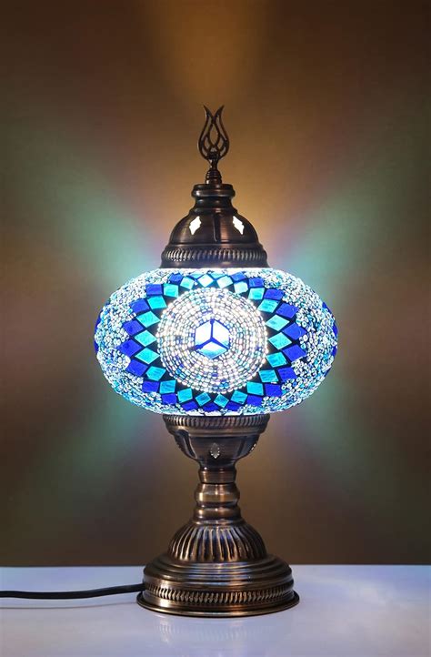 Asylove Turkish Table Lamp Mosaic Desk Lamp Moroccan Globe Lamp