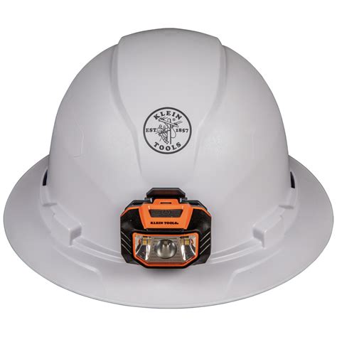 hard hat non vented full brim style with headlamp 60406 klein tools