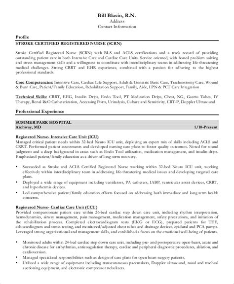 Free 9 Sample Registered Nurse Resume Templates In Ms Word Pdf