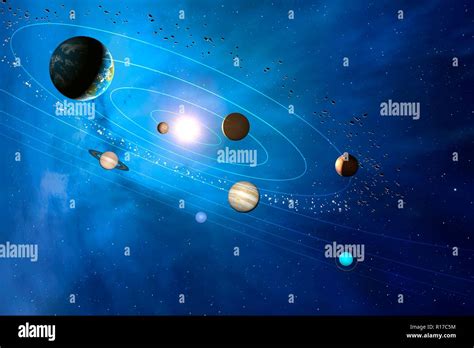 Ilustraci N Del Sistema Solar Mostrando Las Trayectorias De Los Ocho Grandes Planetas Que