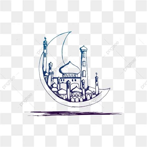 Logo gambar masjid lukisan akrilik mudah gambar seni. Mosque Hand Drawn With Moon Vector, Mosque, Mosque Vector ...