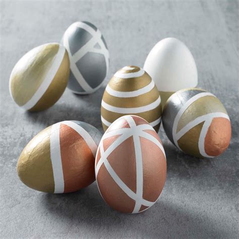 Diy Easter Craft Project Brushed Metal Geometric Eggs Easter Arts