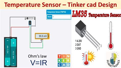 Temperature Sensor Circuit Design Using Tinkercad I Temperature Sensor