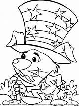 Coloring Pages Kids July Star Rabbit sketch template