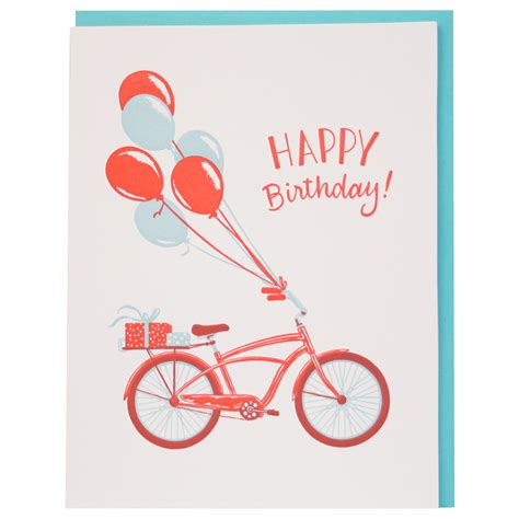 Birthday Bike Birthday Card Birthday Cards Smudge Ink