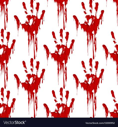 Bloody Hand Print Seamless Pattern Royalty Free Vector Image
