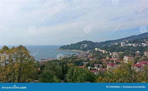 Seaside Sochi From The Height City And Sea Stock Photo Image Of