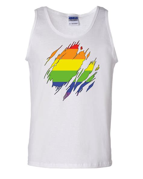 Ripped Gay Pride Rainbow Flag Tank Top Lgbtq Love Wins Ebay