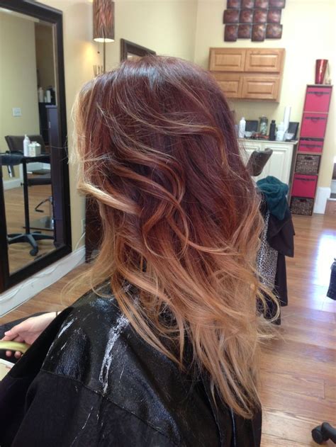 Choosing a vibrant hair color for dark hair can be difficult. auburn ombre hair - Google Search | Red blonde ombre, Red ...