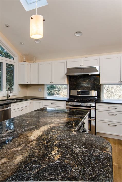 Kitchen White Cabinets Black Granite Image To U