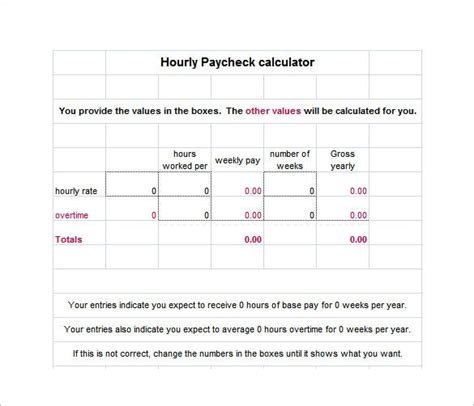 8 Hourly Paycheck Calculator Doc Excel Pdf Free And Premium Templates