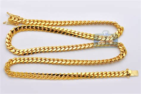 4.3 out of 5 stars 157. Solid 24K Yellow Gold Miami Cuban Link Mens Chain 8 mm