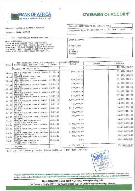 Are monthly statements provided for public bank basic current account holders? Leaked Fraud Intel:" Dfcu boss has $40m on his account ...