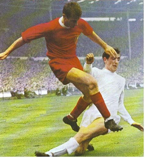 1st may 1965 leeds united defender norman hunter tackling liverpool s roger hunt in the fa cup