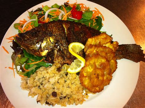 Fried Fish And Coconut Rice House Salad Coconut Rice Tilapia Recipe