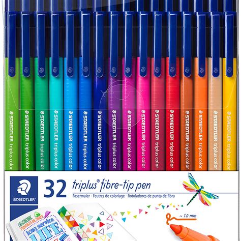Staedtler Triplus Fibre Tip Pens Assorted Colours Wallet Of 32