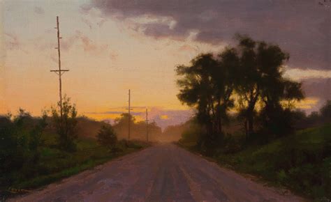 Dirt Road Sunset 2010 Steven J Levin Classical Oil