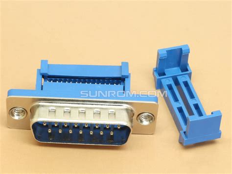 Db15 Male Idc 15 Pin D Sub Crimp Connector For Flat Ribbon Cable With