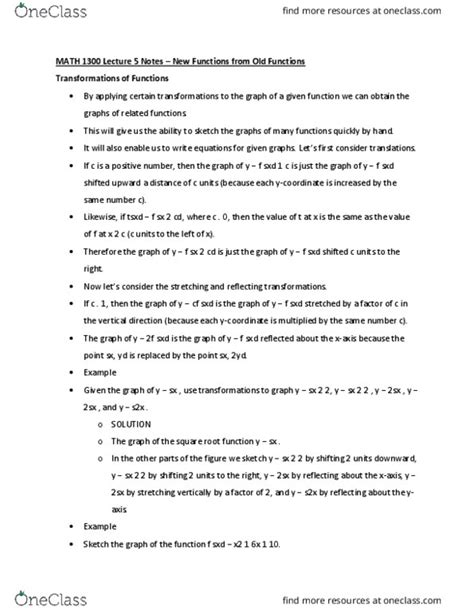 Math 1300 Lecture Notes Spring 2018 Lecture 5 Function Composition