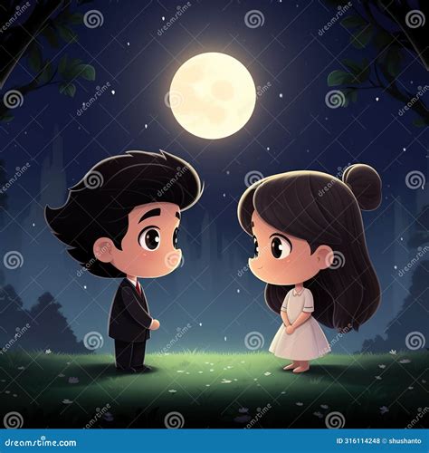 A Scene of Pure Love and Happiness of the Couple Stock Illustration