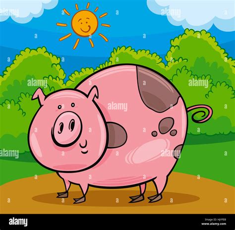 Animal Illustration Livestock Farm Piglet Cartoon Pork Pig