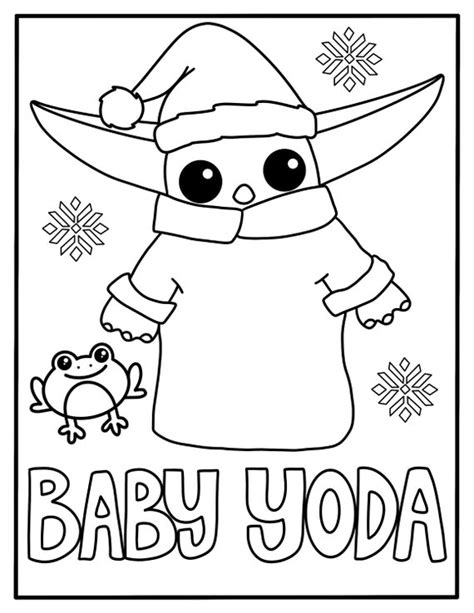 Christmas Baby Yoda Coloring Page Etsy Australia