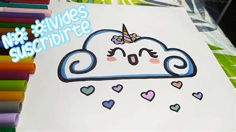 Como Dibujar Una Nube Unicornio Kawaii How To Draw A Cute Cloud
