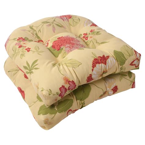 pillow perfect outdoor indoor risa lemonade wicker seat cushion set of 2