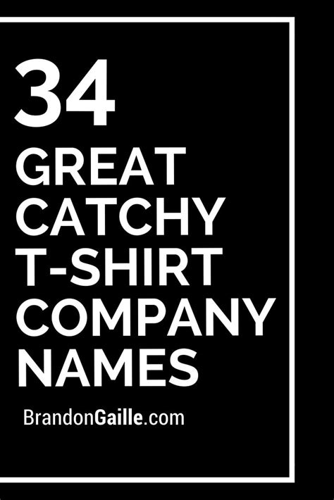 T Shirt Design Business Names