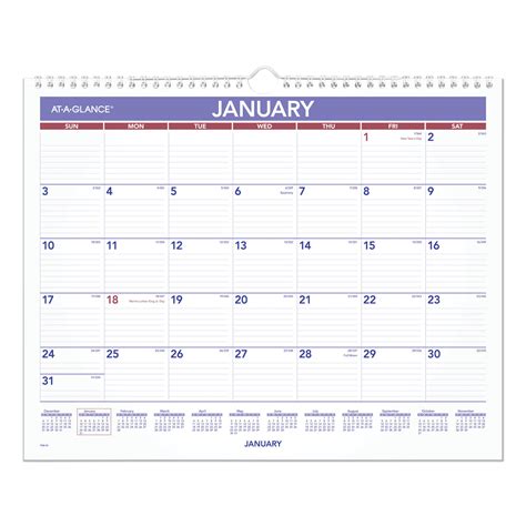 Monthly Wall Calendar By At A Glance® Aagpm828