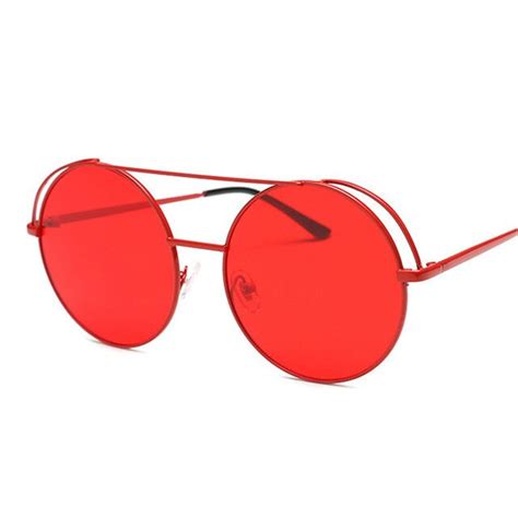 Buy Red Round Sunglasses Women Men Brand Designer Big Circle Sun Glasses Female