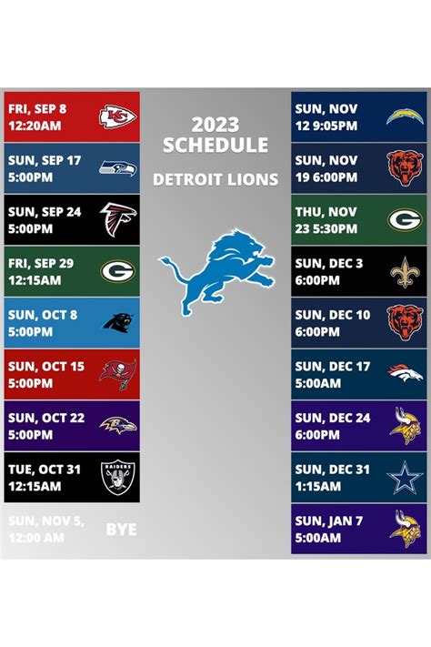Detroit Lions Schedule 2024 Season Siana Dorothea