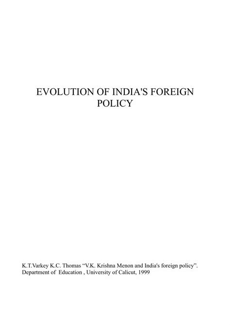 Pdf Evolution Of Indias Foreign Policy Shodhgangashodhganga