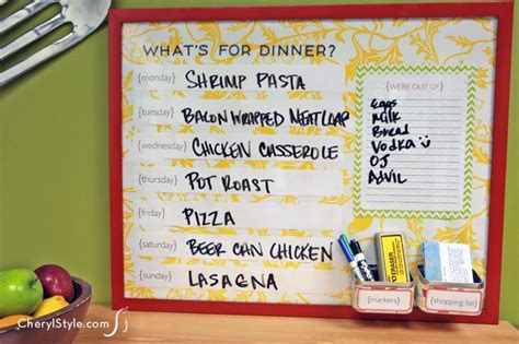 Diy Meal Planning Board Everyday Dishes