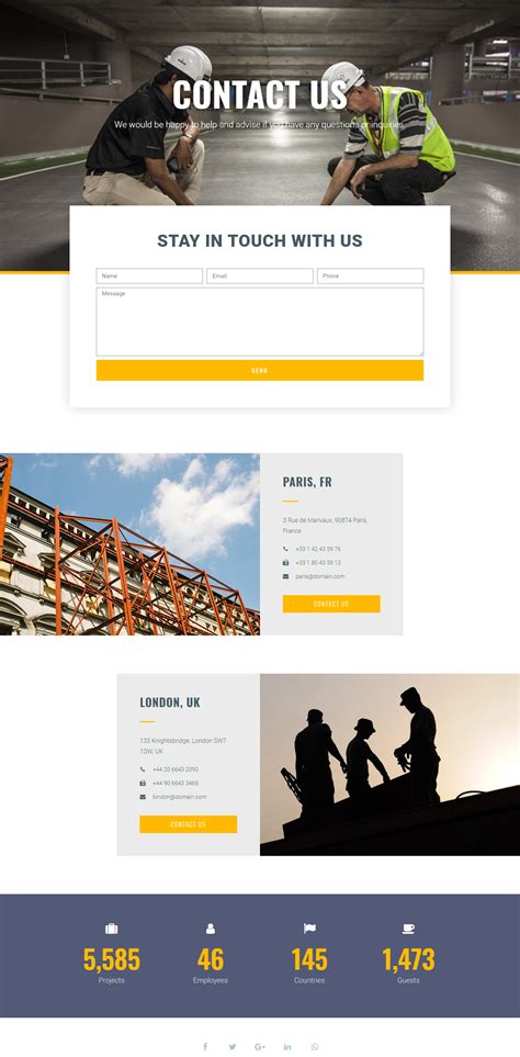 Check Out My Behance Project Construction Contact Page Design By