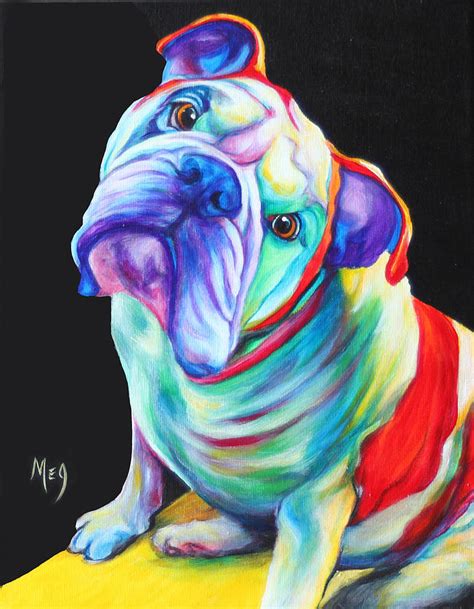 English Bulldog Painting By Meg Keeling Fine Art America