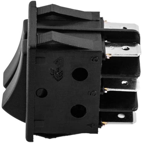Interruptor Conmutador Basculante Negro Dos Canales Dpdt 6 Pin Cablematic