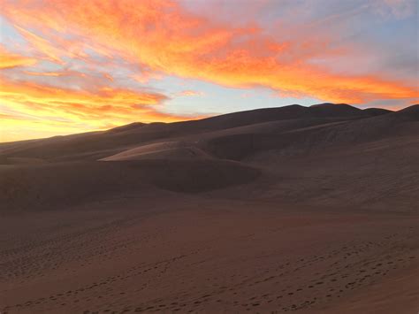 Beautiful Sunset At Great Sand Dunes National Park San Luis Valley Colorado Hiking