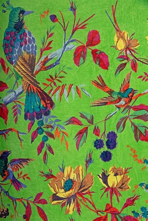 The Velvet Collection Ian Snow Ltd Green Bird Birds Of Paradise
