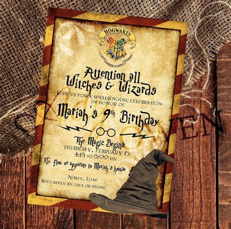 Harry Potter Birthday Invitations Zazzle : Wizard School Themed