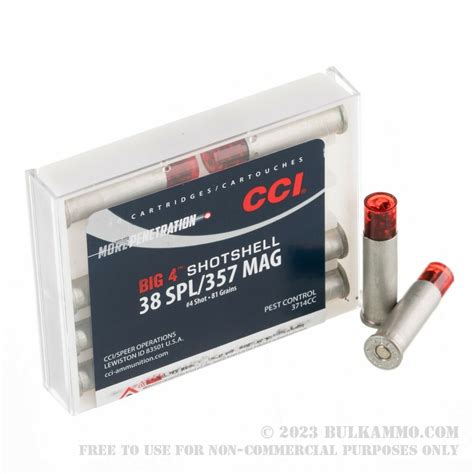 10 Rounds Of Bulk 38 Special Ammo By Cci 84 Grain 4 Shot