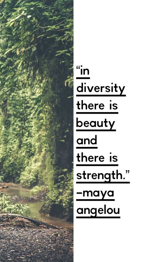 In Diversity There Is Beauty And There Is Strength Maya Angelou