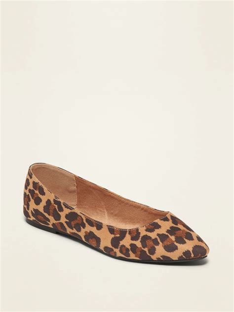 Faux Suede Pointy Ballet Flats For Women Old Navy Leopard Ballet Flats Faux Suede