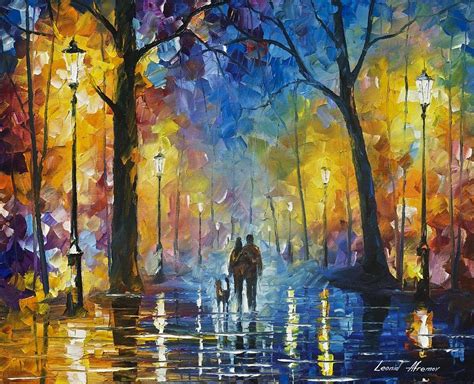 Fog In The Park 3 Palette Knife Oil Painting On Canvas By Leonid