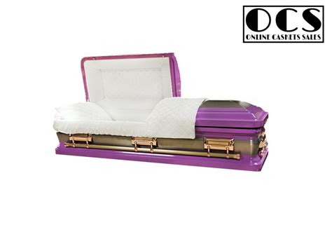 182009 Lilac Light Purple Casket W Gold Brushwhite Velvet